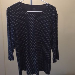 Navy blue polka dot tee